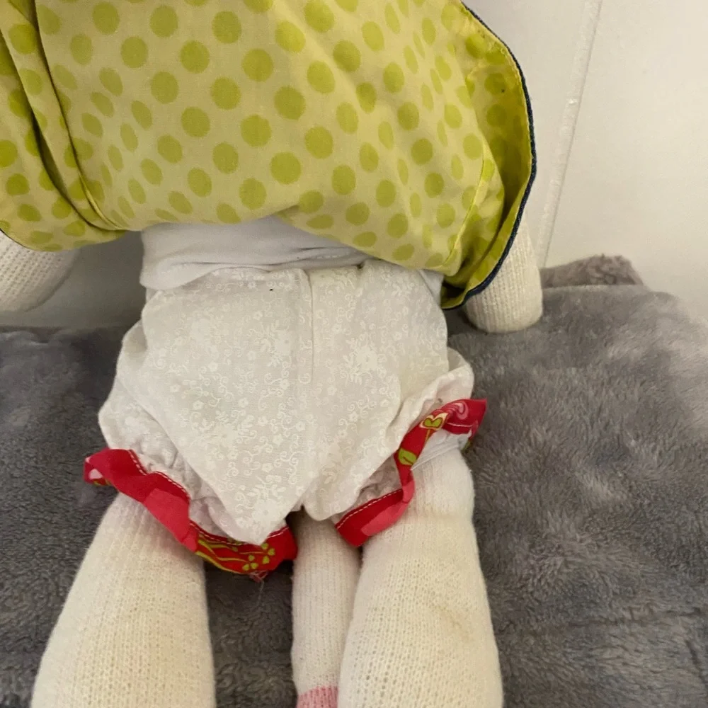 Feminine Stuffed Sock Monkey with Denim Dress!!! - Picture 2 of 7